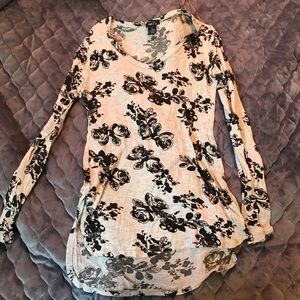 Floral long sleeve tunic top